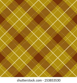 Patrón vectorial diagonal amarillo y marrón sin foco.