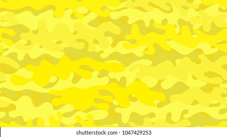 Seamless yellow camouflage pattern. Repeating military clothing texture.