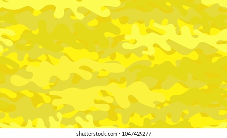 Seamless yellow camouflage pattern. Repeating military clothing texture.