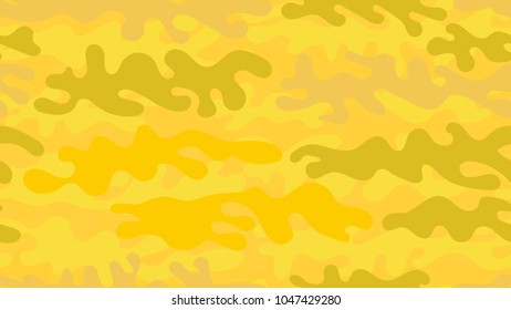 Seamless yellow camouflage pattern. Repeating military clothing texture.