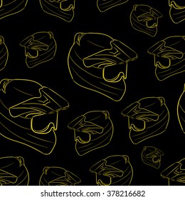 Seamless yellow contours of helmets