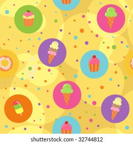 Seamless yellow cute pastry background