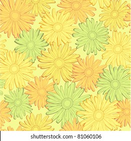 seamless yellow floral background