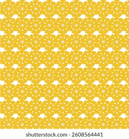 Seamless Yellow Floral logo Mandala Pattern on White Background – Elegant Repeating Sunburst-Inspired Design for Fabric, Wallpaper, Stationery, and Digital Art Projects