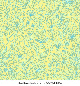 Seamless yellow floral pattern