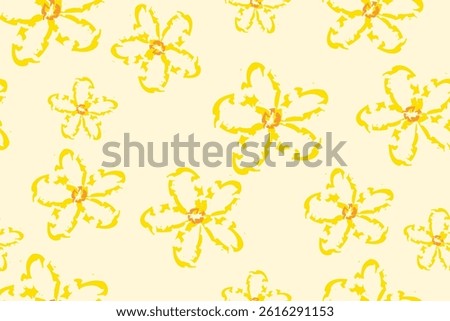  A seamless yellow floral pattern