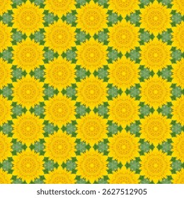 Seamless yellow floral pattern designed to create a natural atmosphere, giving a feeling of freshness, comfort and relaxation. Suitable for interior design that requires simplicity and tranquility.