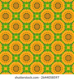 Seamless yellow floral pattern gives a fresh and cheerful feeling, suitable for decorations that require a natural and relaxing atmosphere.