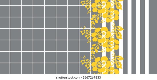 Padrão de flor amarelo contínuo para o design de tecido. Ilustração vetorial.