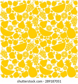 Seamless yellow fruit background. Vector Illustration