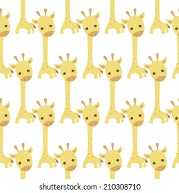 Seamless yellow giraffes 