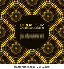 seamless yellow glowing ethnic pattern. 10 eps
