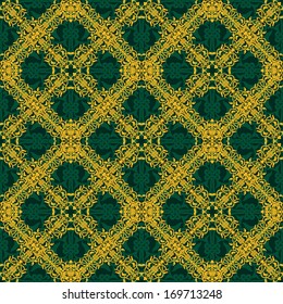Seamless yellow and green pattern in arabic or muslim style vector illustration