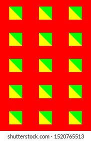 seamless yellow green  square on red background