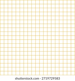 Rejilla amarilla inconsútil en el fondo blanco, que se asemeja al papel clásico del gráfico. Ideal para las matemáticas, el diseño o los gráficos temáticos de la escuela. Vector de fondo