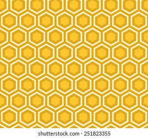 Seamless yellow honeycomb pattern vector