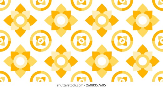Seamless yellow modern Thai pattern. Use for fabric print, background, card or backdrop.