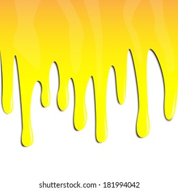 Seamless yellow paint dripping background