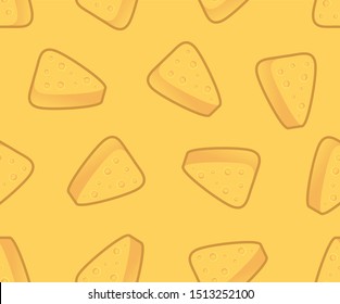 
Seamless yellow pattern with cheeses.