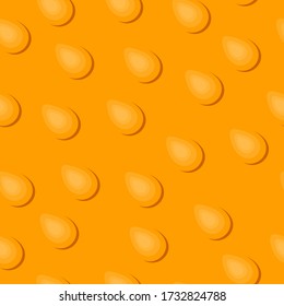 seamless yellow pattern with seeds and negative space. Food illustration. Vegan. Nature product