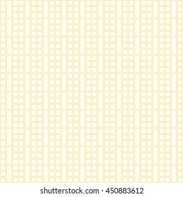 Seamless yellow pattern with symmetric geometric ornament. Abstract squares and rectangles background. Grid wallpaper. Vector illustration