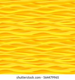 Seamless yellow pattern with waves. Bright sunshine background.