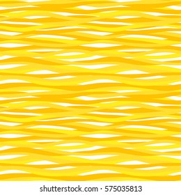 Seamless yellow pattern with waves. Bright sunshine background.