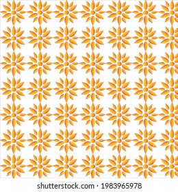Seamless yellow petal pattern on white background. Useful for fabric and textile prints