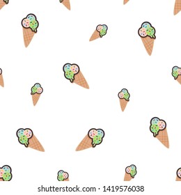 Seamless yellow popsicle pattern on a white background