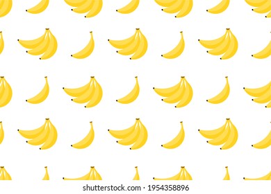 Seamless yellow and ripe bananas pattern