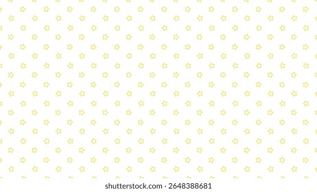 Seamless yellow star outline pattern on white background. Cute celestial vector design for kids, nursery decor, wrapping paper, digital projects, baby shower themes, and fabric prints.