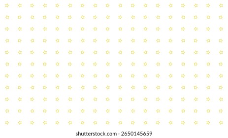 Seamless yellow star outline pattern on white background, ideal for kids, party decorations, digital scrapbooking, festive wrapping paper, or cute nursery designs.