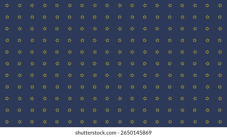 Seamless yellow star outline pattern on dark blue background. Perfect for kids design, night sky themes, wrapping paper, party invitations, or cute digital backgrounds.
