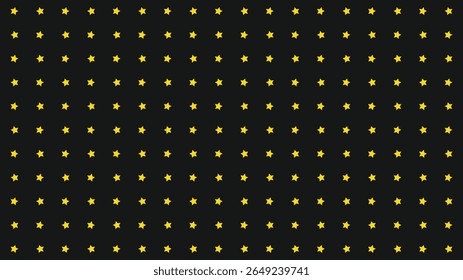 Seamless yellow star pattern on black background. Perfect for kids design, celebration wrapping paper, party backdrop, festive wallpaper, or night sky themed projects.