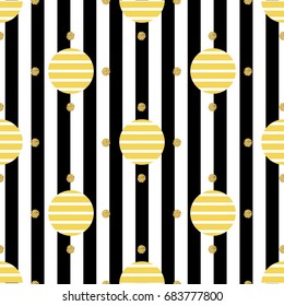 seamless yellow stripe dot with mini gold dot pattern on stripe background