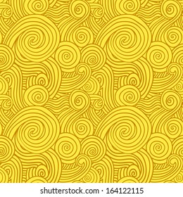Seamless Yellow Swirls