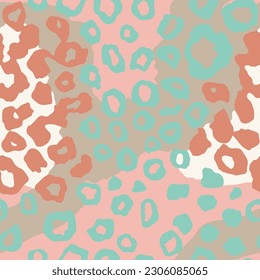 Seamless Yellow Tropical Isolated Leather Ornament Texture. Light Seamless Color Organic Skin, Seamless Lines Print. Repetitive Dark Cat Illustration Background.