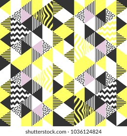 Seamless yellow vintage trendy hipster.