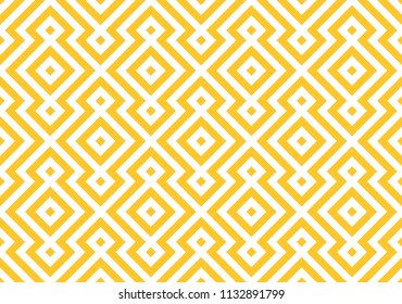 Seamless yellow and white digital pixel ethnic op art tribal textile pattern vector