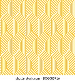 Seamless yellow and white hi-tech abstract geometric pattern vector