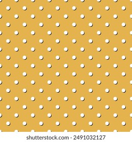 Seamless yellow and white polka dot pattern vector