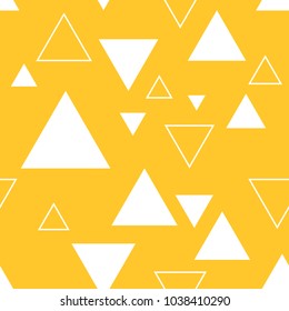 Seamless yellow and white triangles abstract background vector