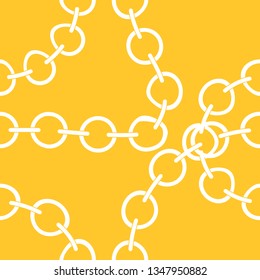 Seamless yellow and white vintage chains pattern vector
