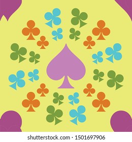 Seamless yellowe poker icon pattern vector