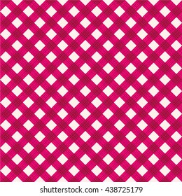 Seamless (you see 4 tiles) burgundy red diagonal gingham fabric cloth, pattern, swatch, background, texture or wallpaper. 
