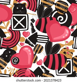 Seamless youth pattern. Graffiti style. Modern trendy background. Pink graffiti. Street style.