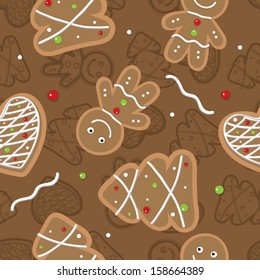 Seamless yummy Christmas cookies pattern