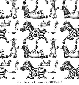 Seamless zebra in different positions