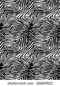 Seamless zebra fur vector pattern 