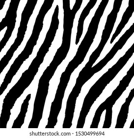 Seamless zebra pattern 80s 90s style.Fashionable exotic black and white animal print for clothing,textile,decoration.Vector